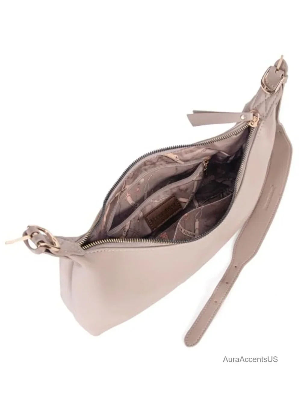 Faux Leather Crescent Hobo Bag Crossbody Adjustable Strap Women's Purse